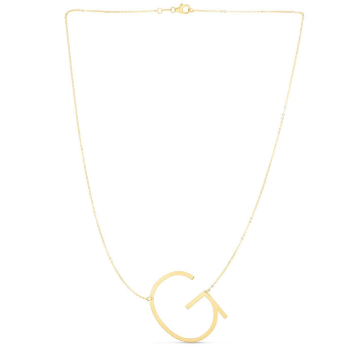 14K Yellow Gold Yours Truly Large Initial G Necklace
