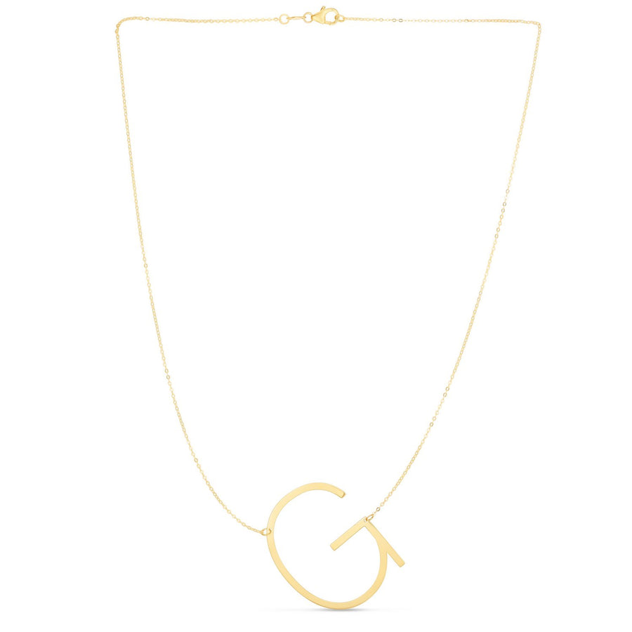 14K Yellow Gold Yours Truly Large Initial G Necklace