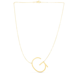 14K Yellow Gold Yours Truly Large Initial G Necklace