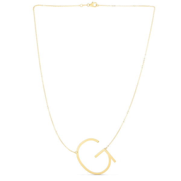 14K Yellow Gold Yours Truly Large Initial G Necklace