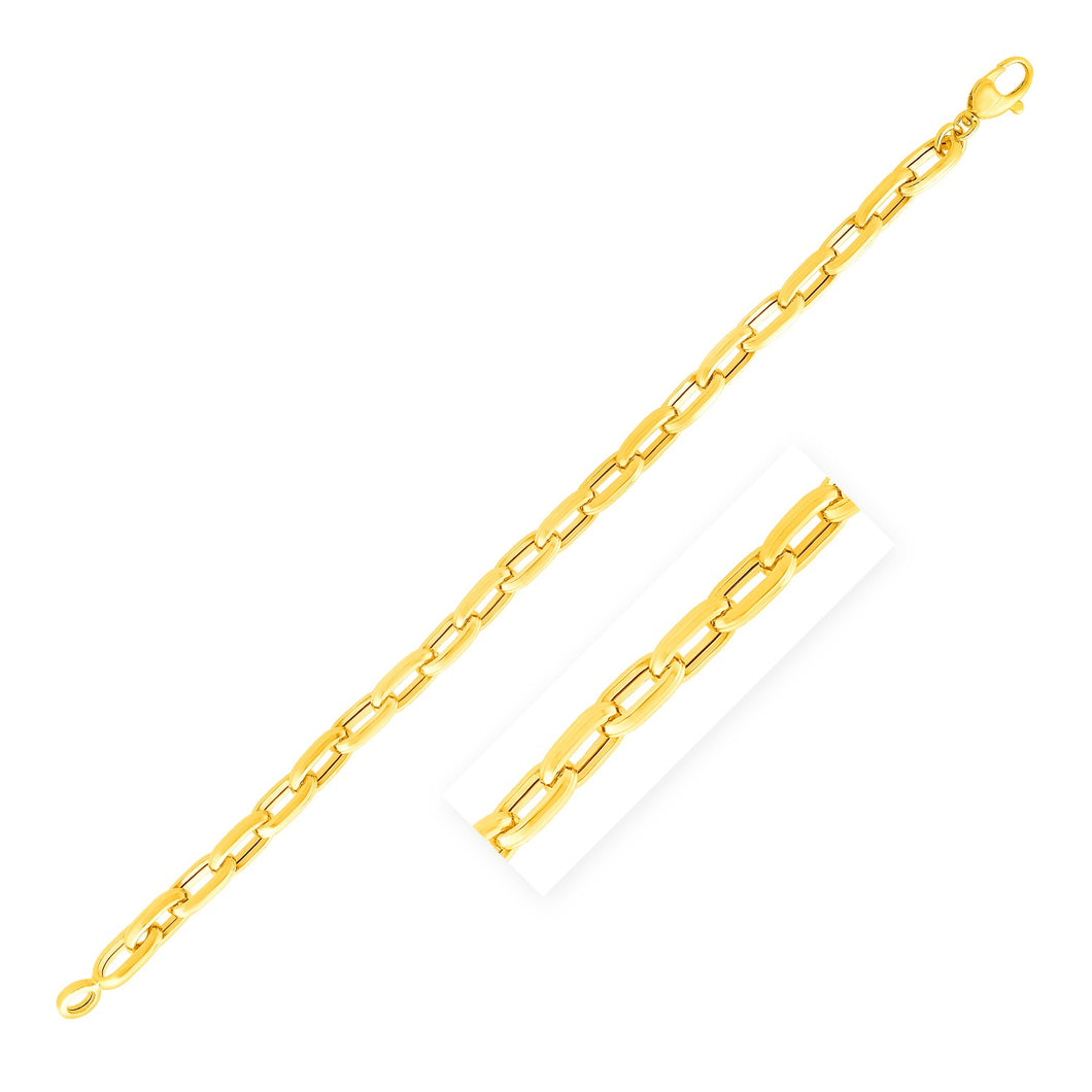 14k Yellow Gold 8 1/2 inch Mens Paperclip Chain Bracelet (7.10 mm)