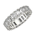 14K white gold ring with emerald cut diamond stones in eternity setting