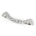 14K white gold wedding band with pave-set round diamond stones