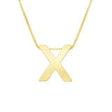 14K Yellow Gold Yours Truly Block Letter Initial X Necklace thumbnail 2