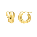 Crossover Hoop Earrings in 14K Yellow Gold thumbnail 2