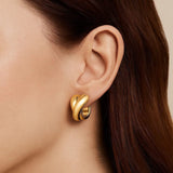 Crossover Hoop Earrings in 14K Yellow Gold thumbnail 3