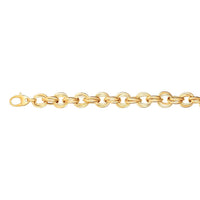 Twisted Double Link Bracelet in 14k Yellow Gold (11.80 mm)