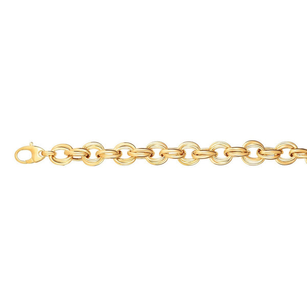 Twisted Double Link Bracelet in 14k Yellow Gold (11.80 mm)