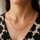 14k Rose Gold Round Cable Link Chain (1.25 mm) thumbnail 10