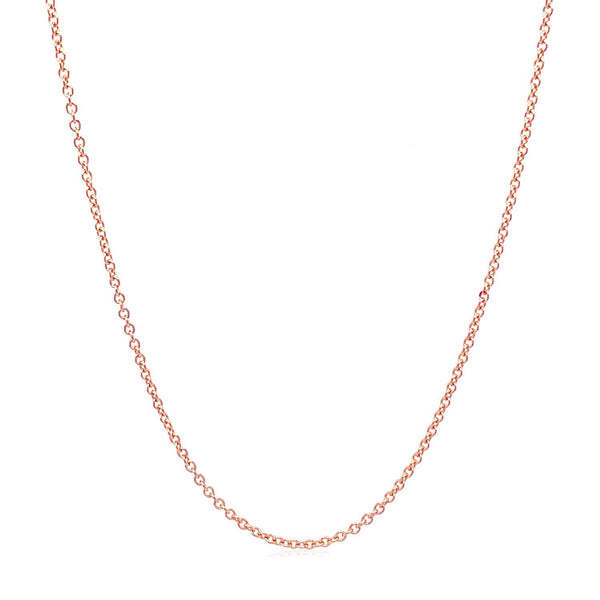 14k Rose Gold Round Cable Link Chain (1.25 mm)