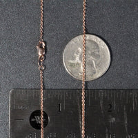14k Rose Gold Round Cable Link Chain (1.25 mm)
