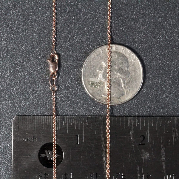 14k Rose Gold Round Cable Link Chain (1.25 mm)
