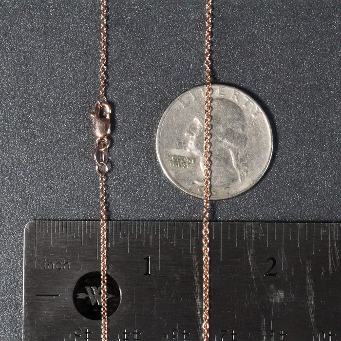 14k Rose Gold Round Cable Link Chain (1.25 mm)