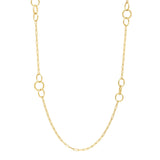 14K yellow gold twisted link necklace with lobster clasp thumbnail 1