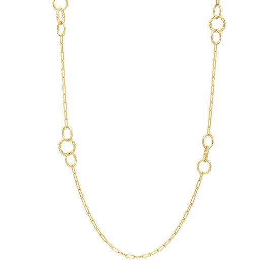 14K yellow gold twisted link necklace with lobster clasp