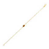 14K yellow gold paperclip bracelet with citrine stones thumbnail 1