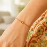 14K Yellow Gold Citrine Paperclip Bracelet (1.50 mm) thumbnail 4