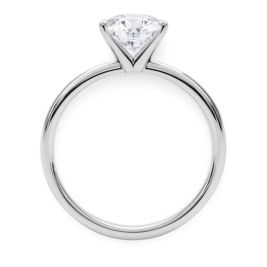 5 Carat Round Lab Grown IGI G/VS1 Diamond Solitaire Ring in 14K White Gold