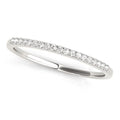 14K white gold ring with round diamond stones set across the band