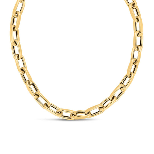14K yellow gold cable link necklace with 9mm French cable chain