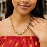 14k Yellow Gold French Cable Link Necklace (9mm) thumbnail 2