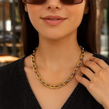 14k Yellow Gold French Cable Link Necklace (9mm) thumbnail 3