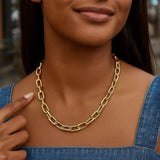14k Yellow Gold French Cable Link Necklace (9mm) thumbnail 4
