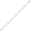Rhodium plated sterling silver puffed mariner chain 3.70 mm barred oval links