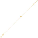 14K Yellow Gold Mini Initial N Bracelet thumbnail 1