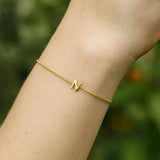 14K Yellow Gold Mini Initial N Bracelet thumbnail 6