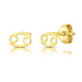 14K yellow gold Cancer zodiac symbol ring with engraved crab design