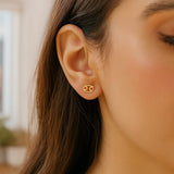 14k Yellow Gold Cancer Stud Earrings thumbnail 2