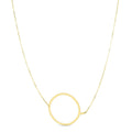 14K yellow gold large initial Q letter pendant necklace with polished face
