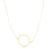 14K yellow gold large initial Q letter pendant necklace with polished face thumbnail 1