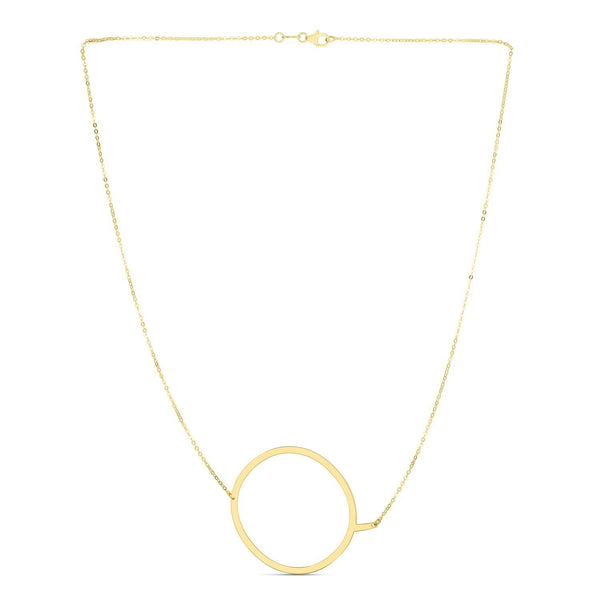 14K Yellow Gold Yours Truly Large Initial Q Necklace