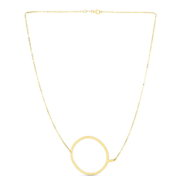 14K Yellow Gold Yours Truly Large Initial Q Necklace