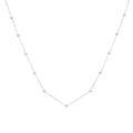 14K white gold Saturn bead chain necklace with round beaded links