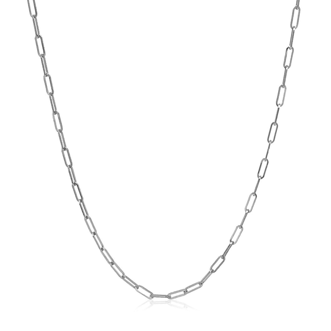 14k White Gold Adjustable Paperclip Chain (1.50 mm)