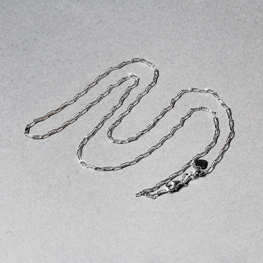 14k White Gold Adjustable Paperclip Chain (1.50 mm)
