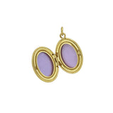 14K Yellow Gold Oval Diamond Locket Charm Pendant (16.00 mm) thumbnail 2