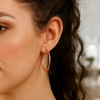 Classic Hoop Earrings in 14K Rose Gold (2x40 mm)
