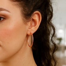 Classic Hoop Earrings in 14K Rose Gold (2x40 mm)