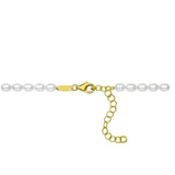 14K Yellow Gold Bow and Pearl Necklace thumbnail 3