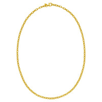 14K Yellow Gold Charm Link Cable Chain Necklace (3.30 mm)