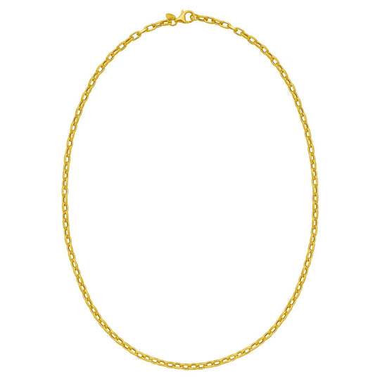 14K Yellow Gold Charm Link Cable Chain Necklace (3.30 mm)