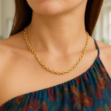 14K Yellow Gold Charm Link Cable Chain Necklace (3.30 mm) thumbnail 3