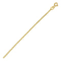14K yellow gold Cuban curb chain with flat interlocking links, 2.60 mm width