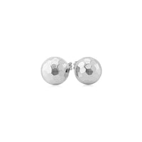 14k White Gold Ball Earrings with Faceted Texture(7mm)