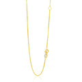 14K yellow gold box chain in a fine 0.80 mm adjustable gauge