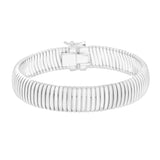 Sterling Silver Rhodium Plated Standard Thick Tubogas Bracelet (12.00 mm) thumbnail 2